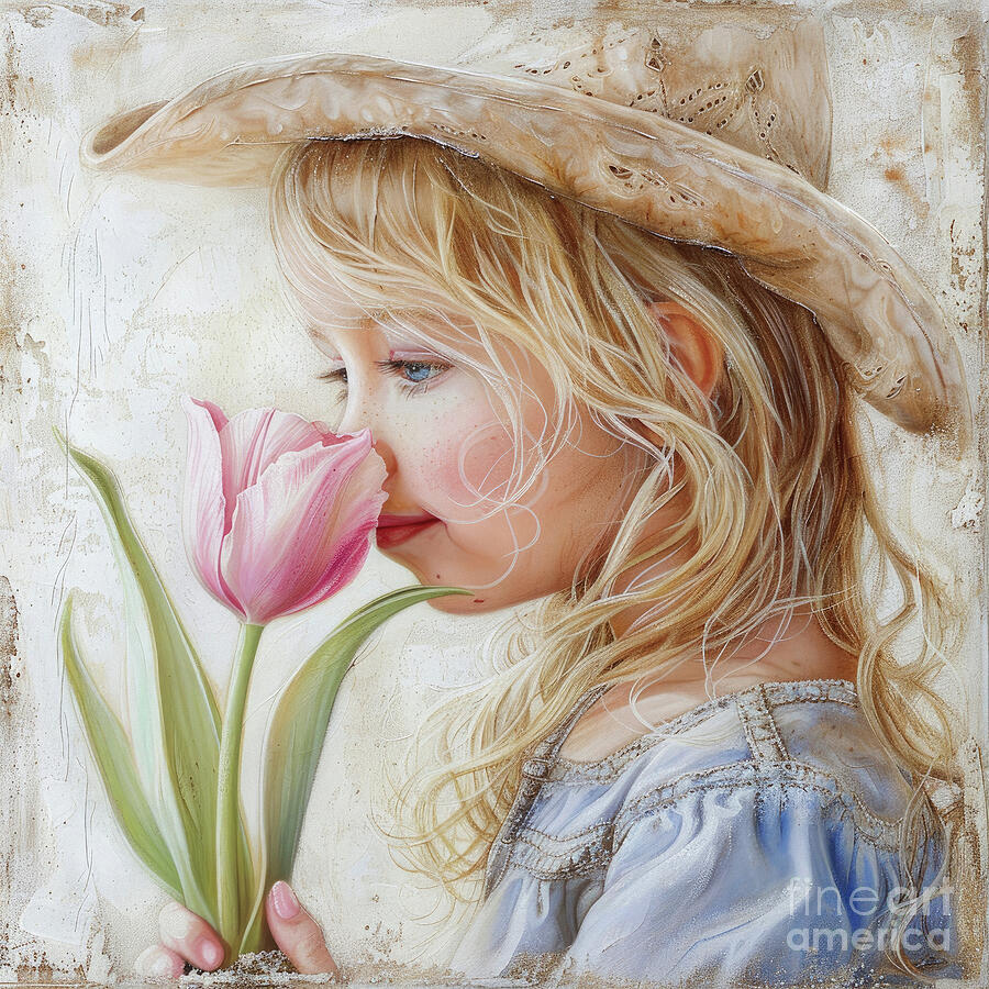 Little Nature Girl Painting by Tina LeCour