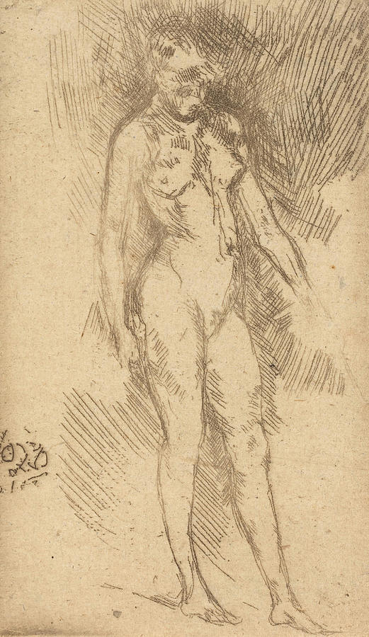 Little Nude Figure Drawing by James McNeill Whistler