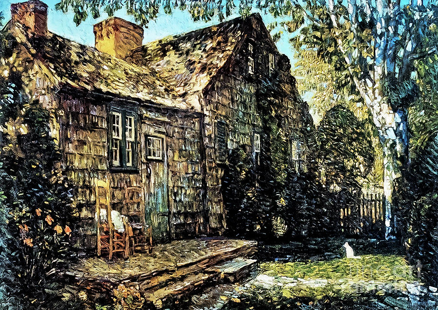 Little Old Cottage, East Hampton by Childe Hassam 1917 Painting by Childe Hassam