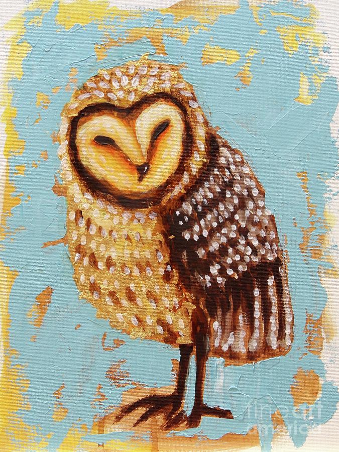 Little Owl Painting by Lucia Stewart
