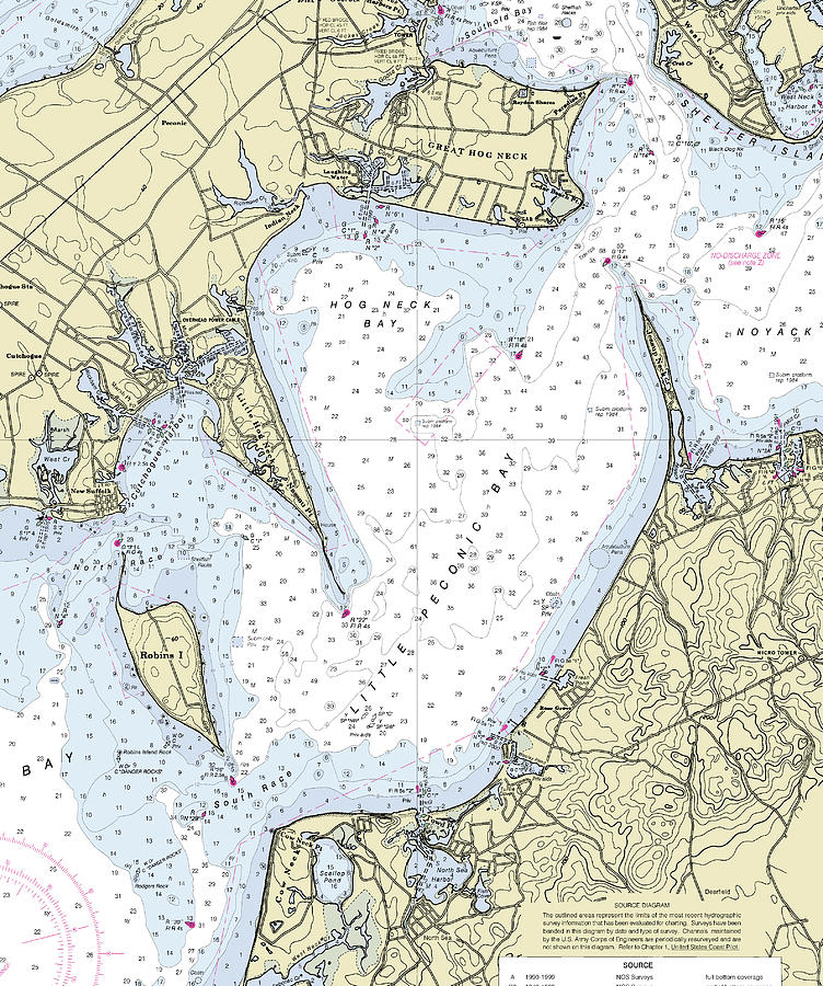 Little Peconic Bay New York Nautical Chart Digital Art by Sea Koast