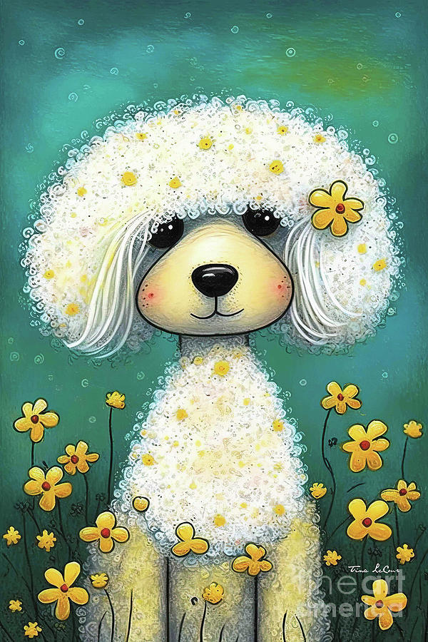Little Penny Poodle Painting by Tina LeCour