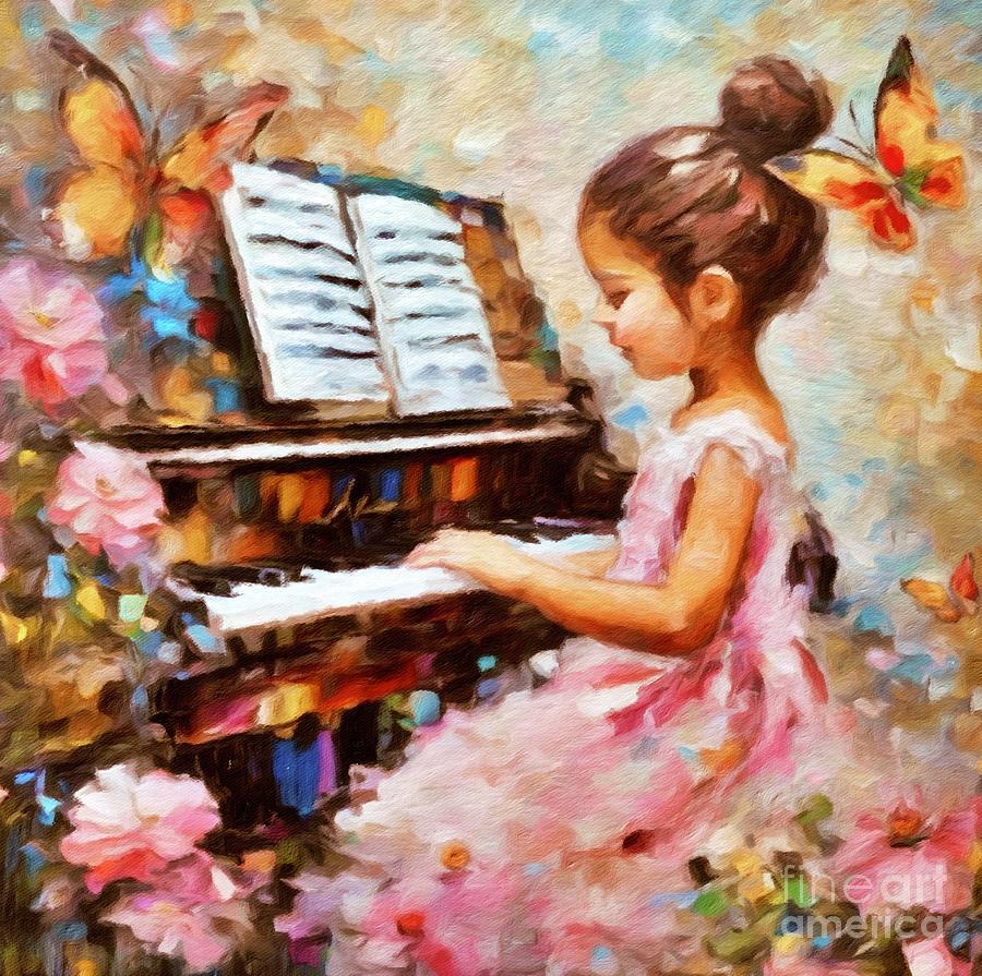 Little Piano Goddess Digital Art by Lauries Intuitive