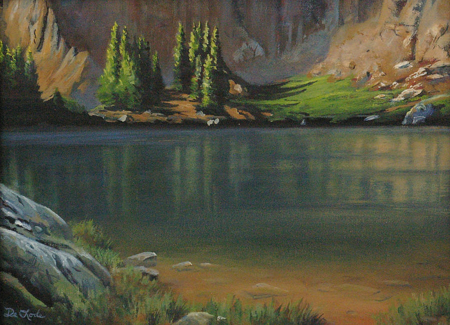 Lake Painting - Little Pine Creek Lake by Mia DeLode