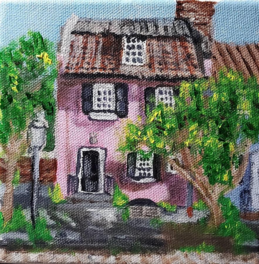 Little Pink House Painting by Amy Kuenzie