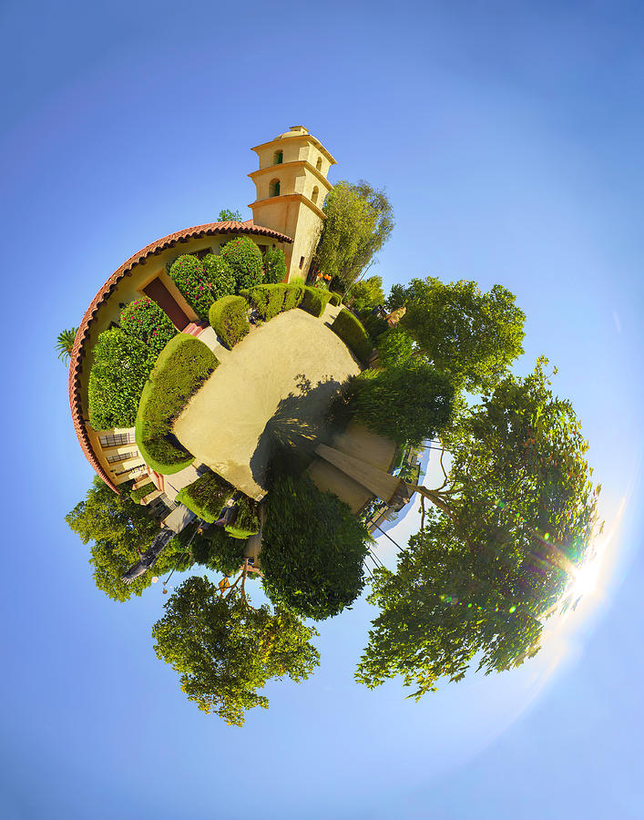 Little Planet Ojai Valley Museum Courtyard 2 Photograph by Lindsay Thomson