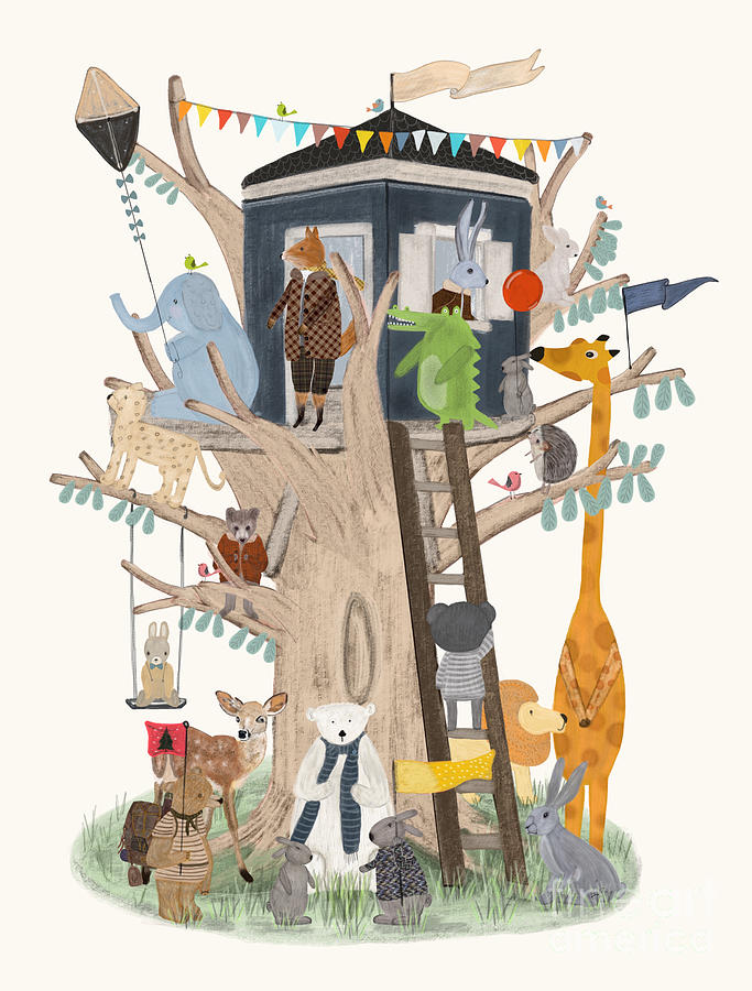 Childrens Painting - Little Playhouse by Bri Buckley