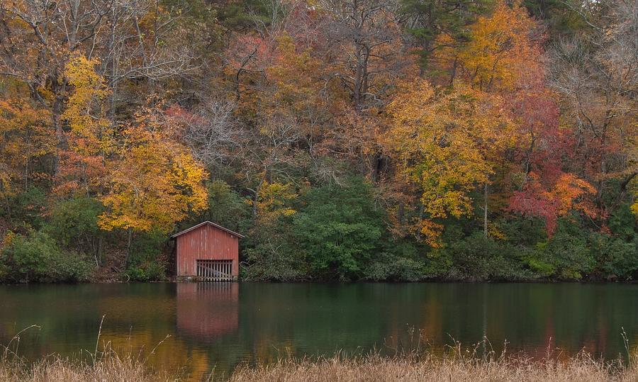 Little Red Boathouse Photograph by Jamie Tyler