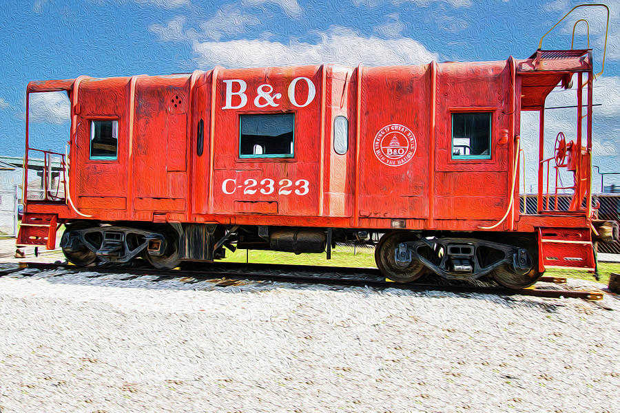 Little Red Caboose Mixed Media by Paul Giglia