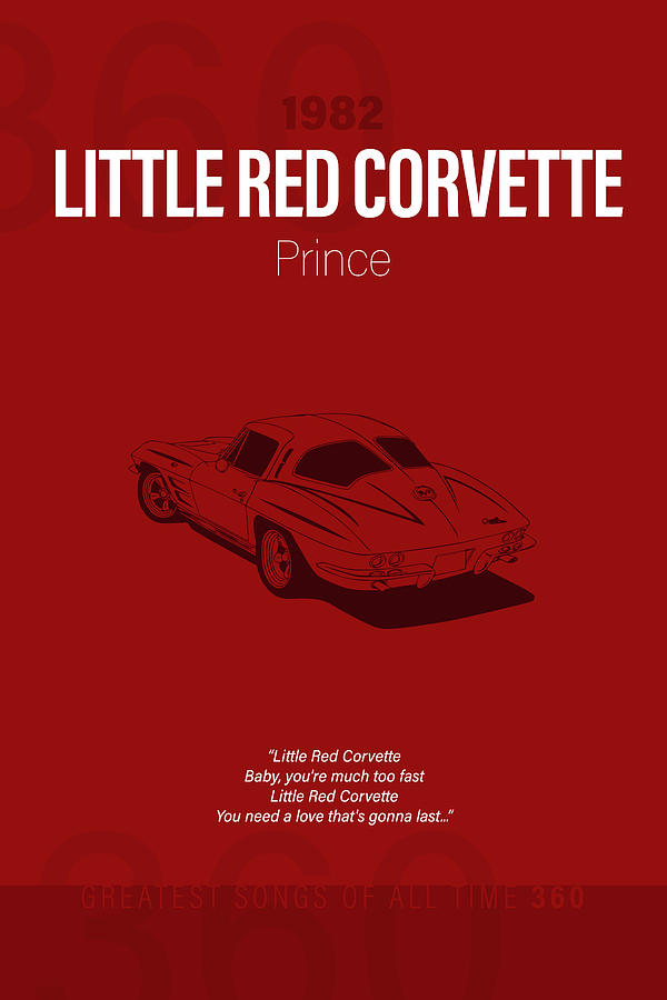 Little Red Corvette Prince Minimalist Song Lyrics Greatest Hits of All ...