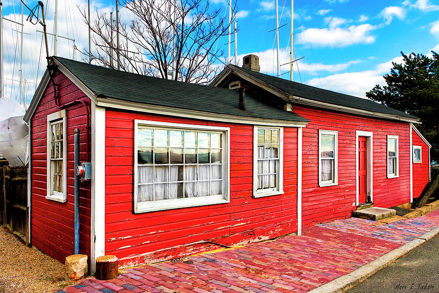 Salem Photograph - Little Red Fishermans House - Salem by Mark E Tisdale