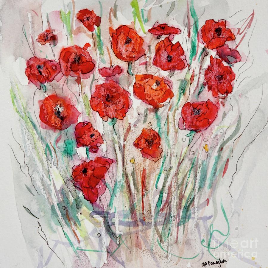 Little Red Flowers  Painting by Patty Donoghue