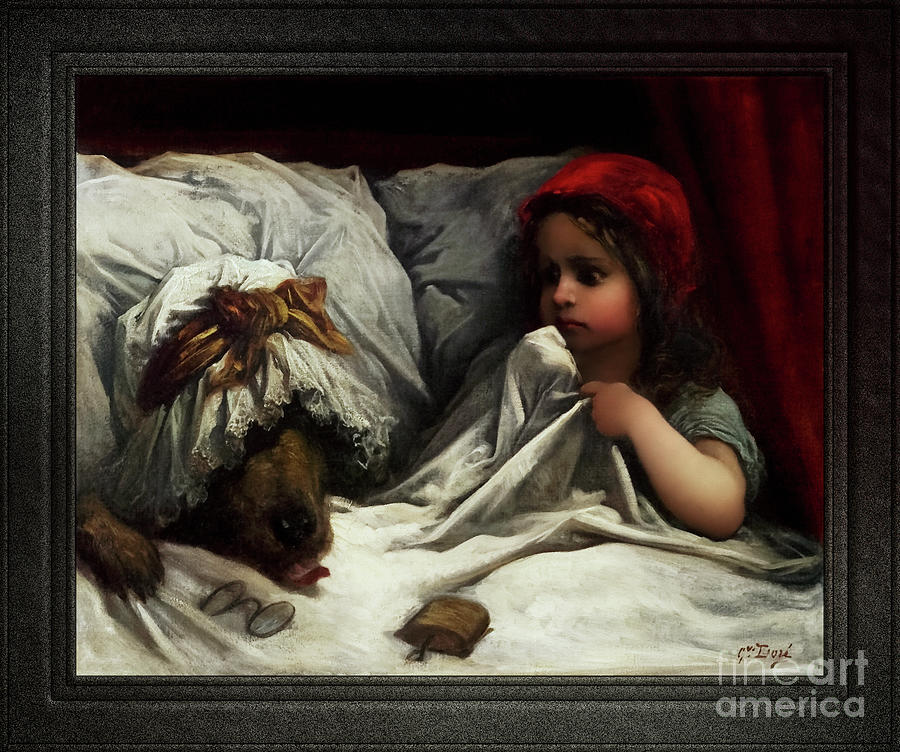 Little Red Riding Hood by Gustave Dore Fine Art Old Masters Reproduction Painting by Rolando Burbon