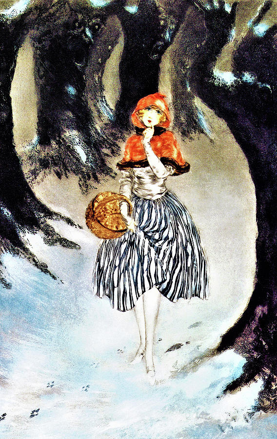 Paris Painting - Little Red Riding Hood - Digital Remastered Edition by Louis Icart