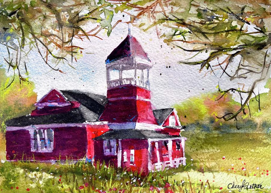 Little Red Schoolhouse Painting by Cheryl Prather