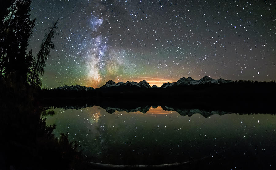 Little Redfish Lake under starry sky in Stanley Idaho USA Photograph by ...