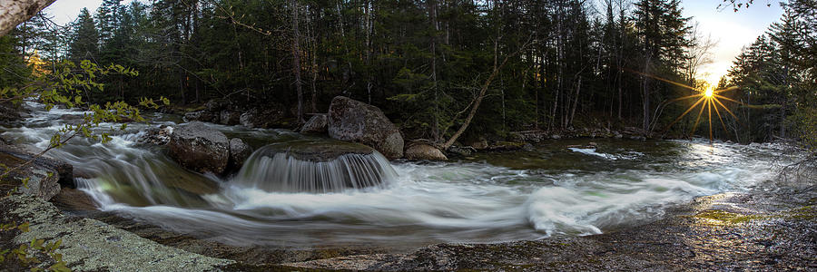 Little River Spring Sunset Panorama Photograph by White Mountain Images