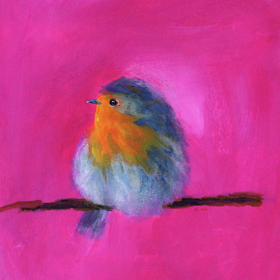 Little Robin Painting by Karen Kaspar