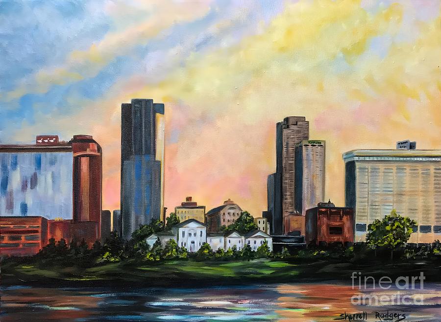 Little Rock Arkansas Skyline Painting by Sherrell Rodgers