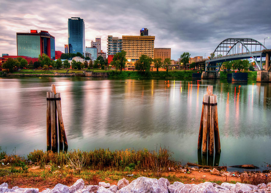 Little Rock Arkansas USA Skyline and River Photograph by Gregory Ballos