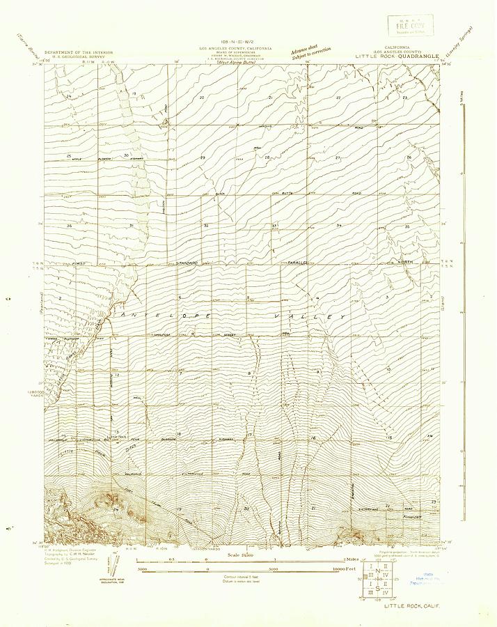 Little Rock CA from 1930 Vintage Map High Quality Mixed Media by ...