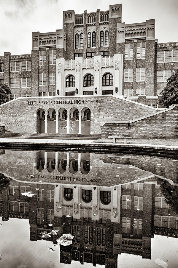 Little Rock Photograph - Little Rock Central High School Reflections - Classic Sepia Edition by Gregory Ballos Little Rock Photograph - Little Rock Central High School Reflections - Classic Sepia Edition by Gregory Ballos