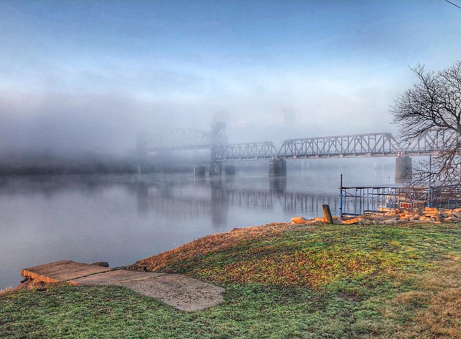 Little Rock On A Fog Covered Morning Photograph by Michael Dean Shelton