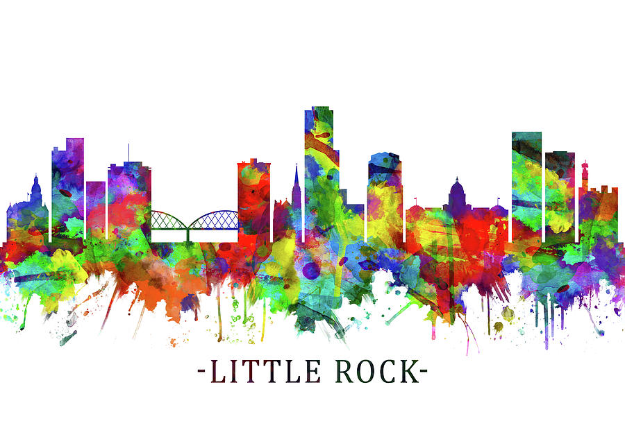 Little Rock Skyline Mixed Media