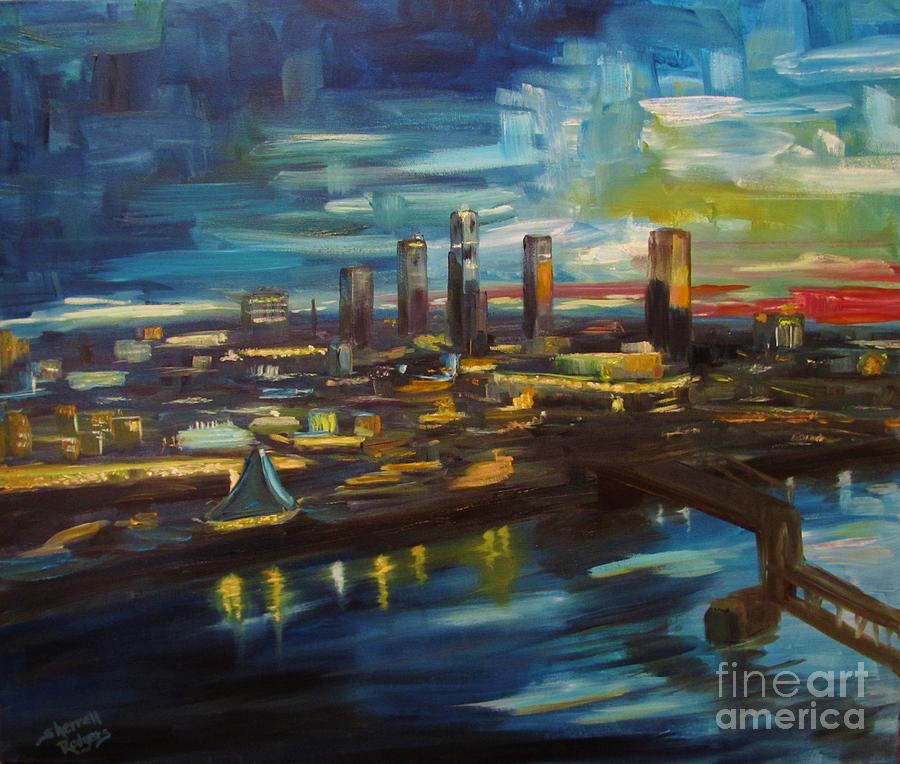 Little Rock Twilight Painting by Sherrell Rodgers