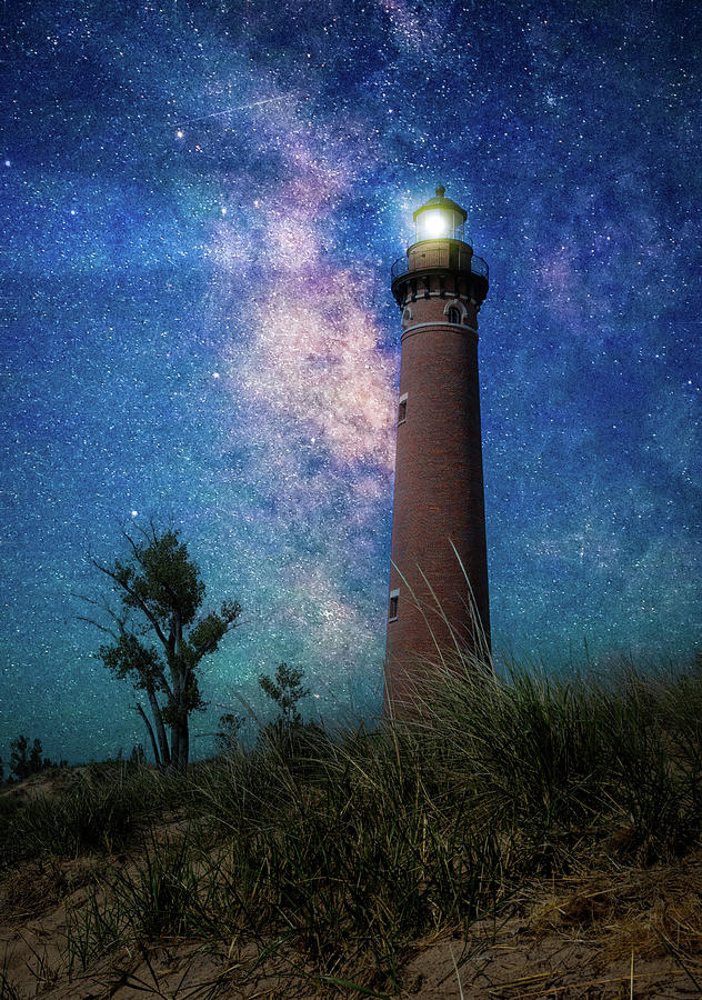 Little Sable Lighthouse Milky Way Photograph by Dan Sproul