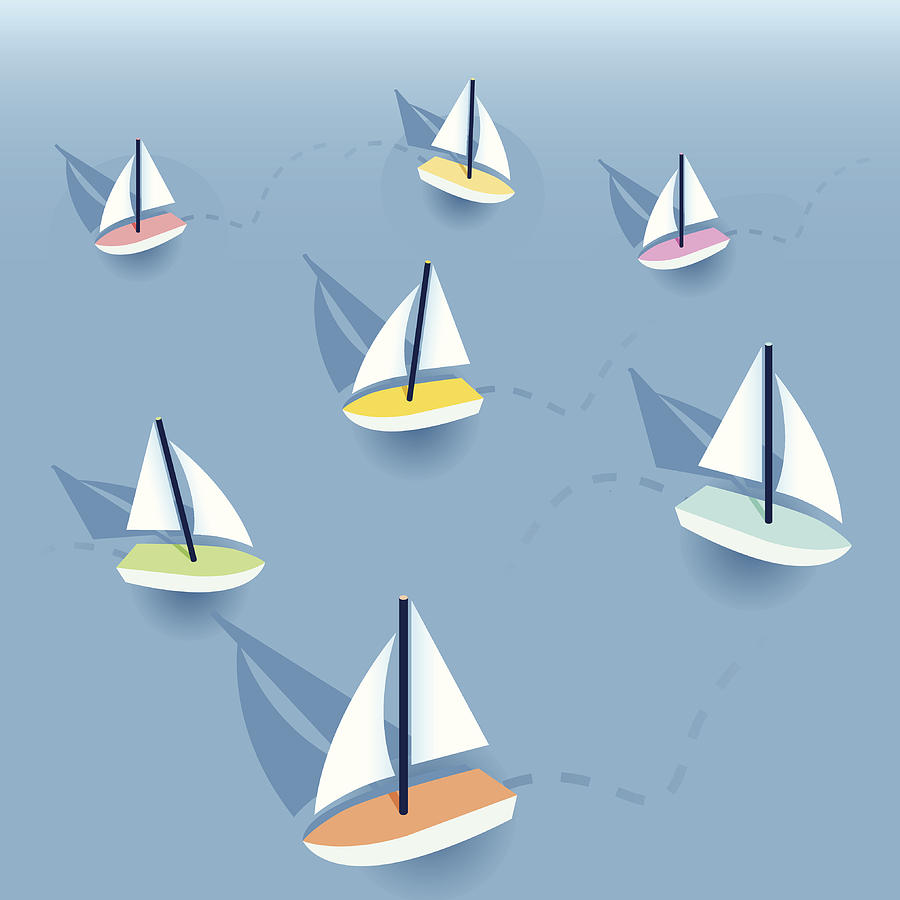 Little Sailboats Drawing by Filo