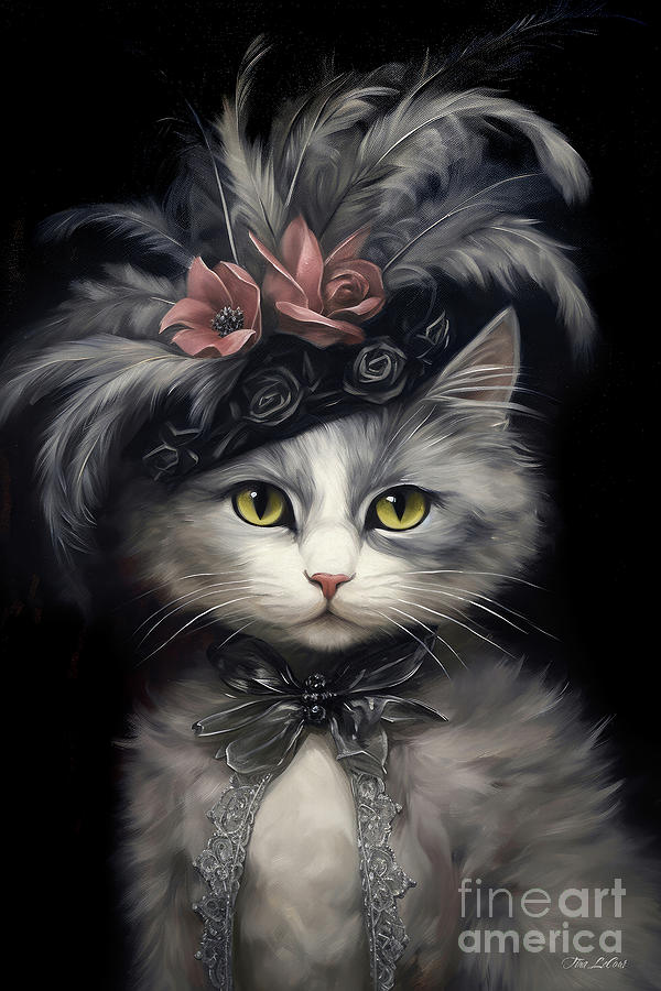 Cat Painting - Little Show Stopper by Tina LeCour