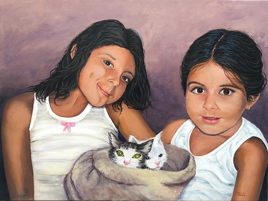 Little Sisters Painting by Darice Machel McGuire