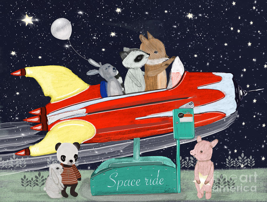 Childrens Painting - Little Space Time by Bri Buckley