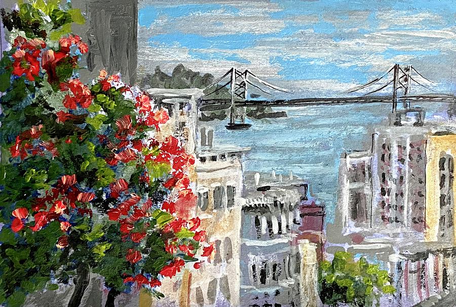 Little Study. San Francisco, Bay Bridge Painting by Masha Batkova