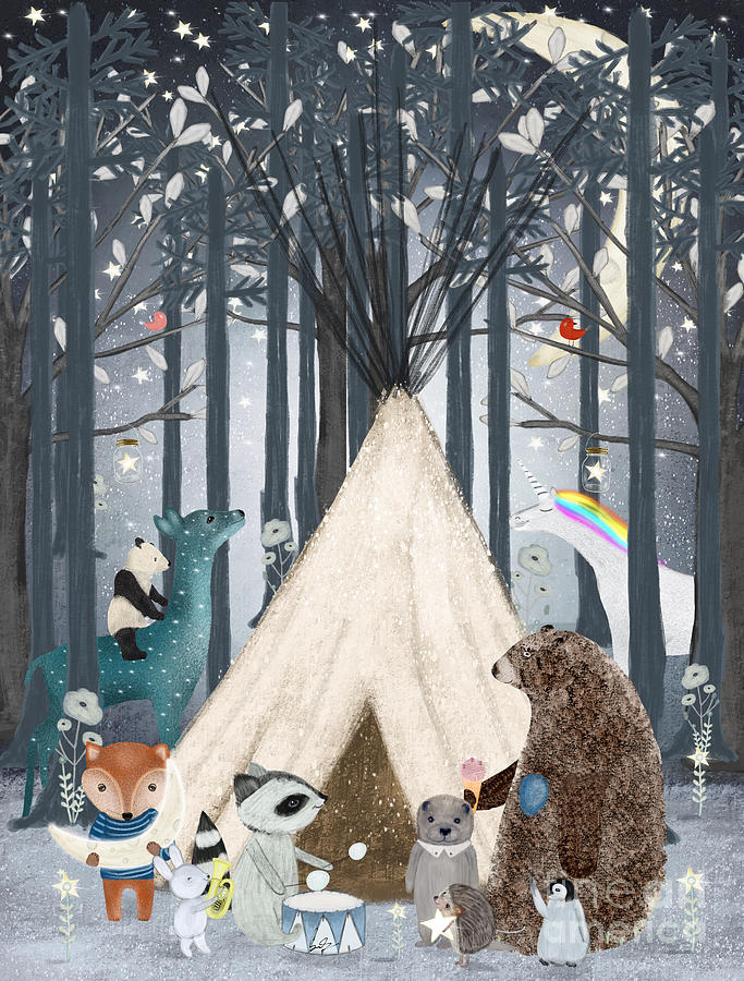 Childrens Painting - Little Tipi by Bri Buckley