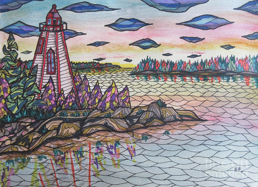 Big tub harbour lighthouse , tobermory ontario canada Painting by Bradley Boug