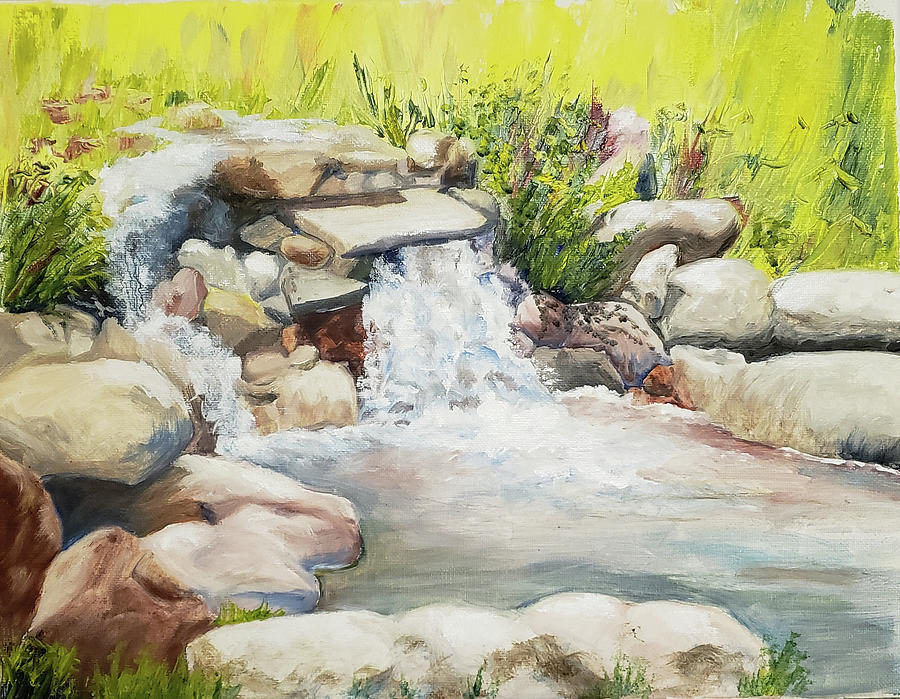Little Waterfall Painting by Martha Lancaster