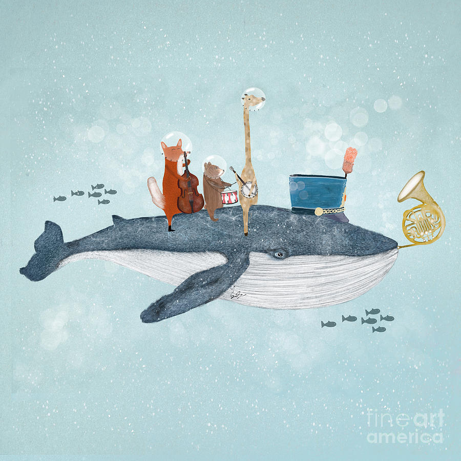 Little Whale Song Painting by Bri Buckley
