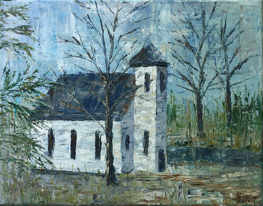 Little White Church Painting by Helen Eaton - Fine Art America