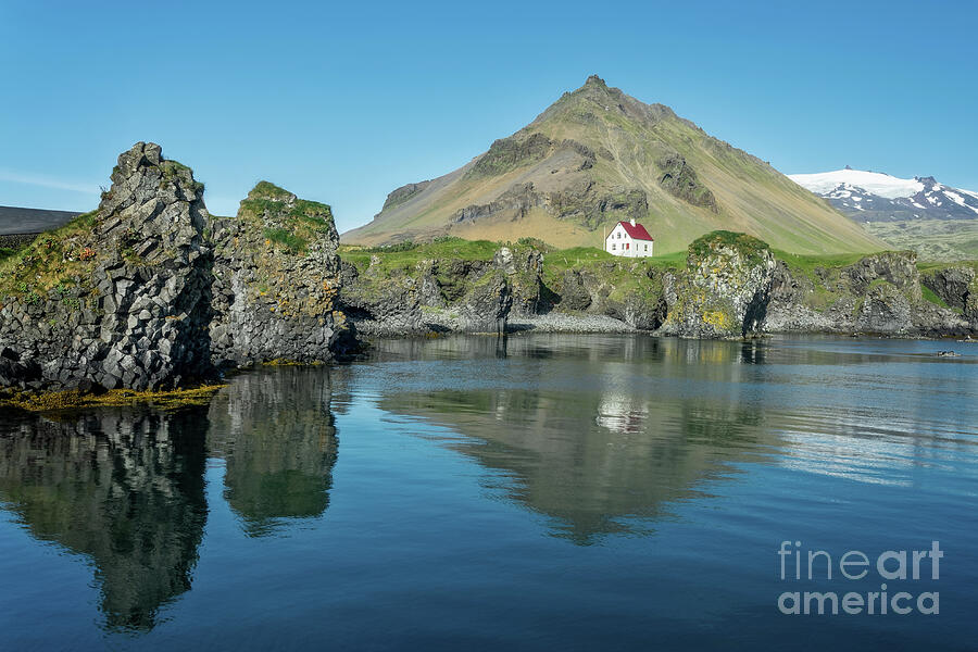 Little white house in Arnarstapi, Iceland Photograph by Delphimages Photo Creations