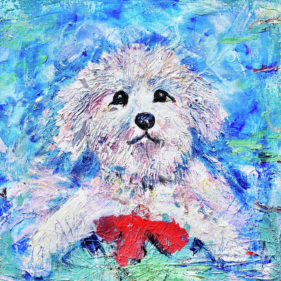 Little White -nini - Dog Painting Painting