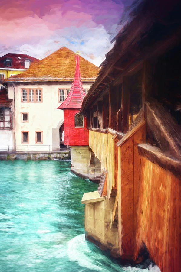 Little Wooden Bridge in Lucerne Switzerland  Photograph by Carol Japp