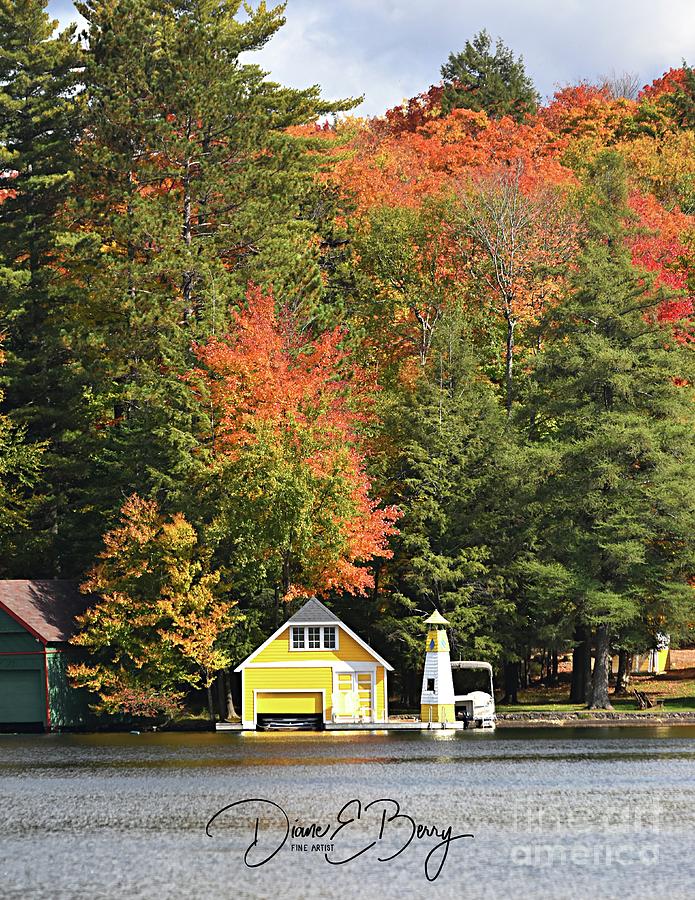 Little Yellow Boathouse Photograph by Diane E Berry