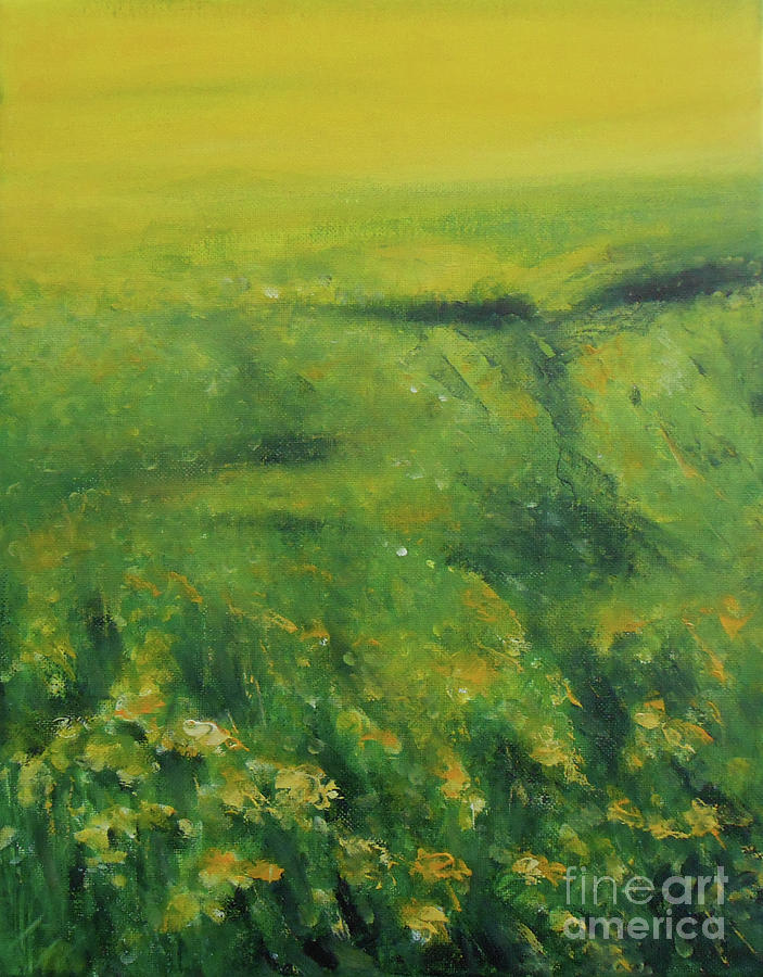 Little Yellow Flowers Painting by Jane See