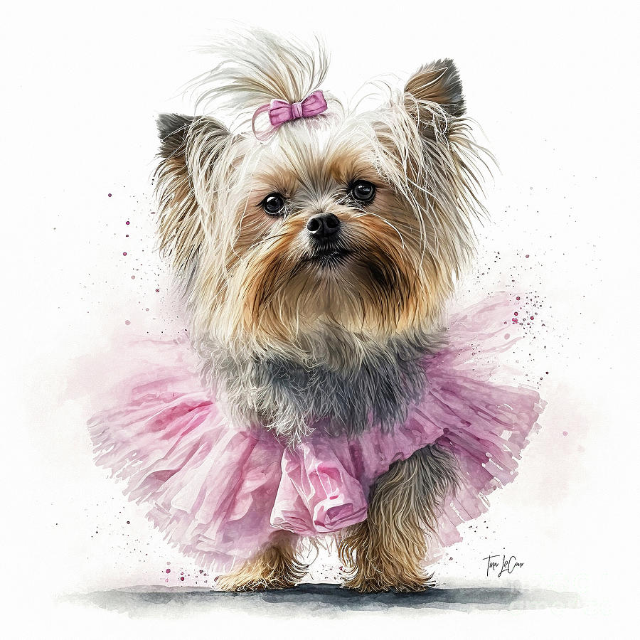 Little Yorky Dancer Painting by Tina LeCour