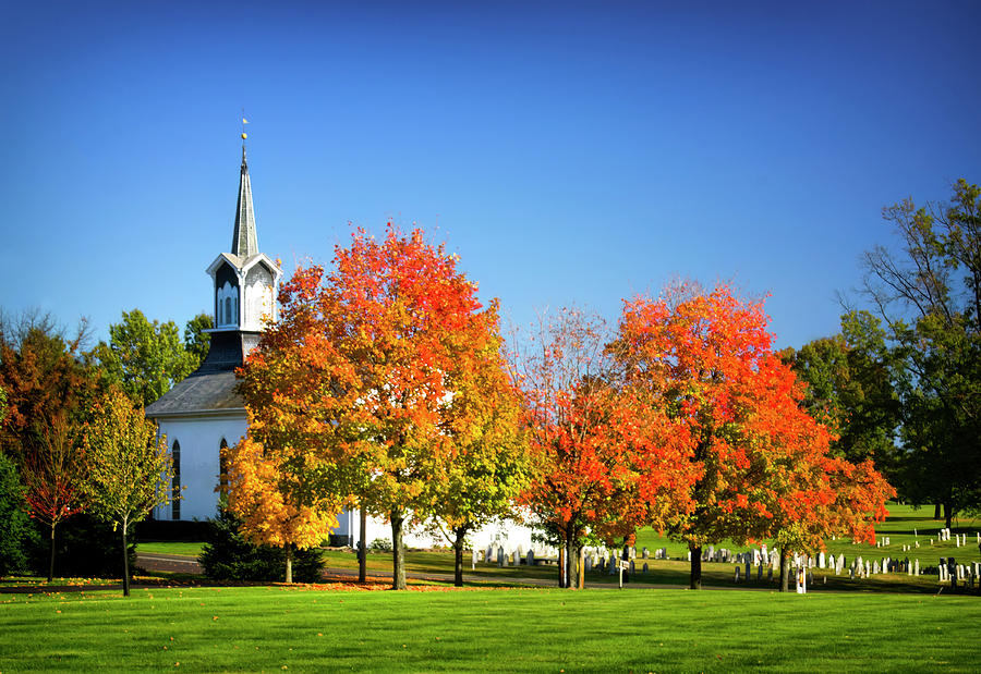 Fall Photograph - Little Zion Church in the Fall by Carolyn Derstine