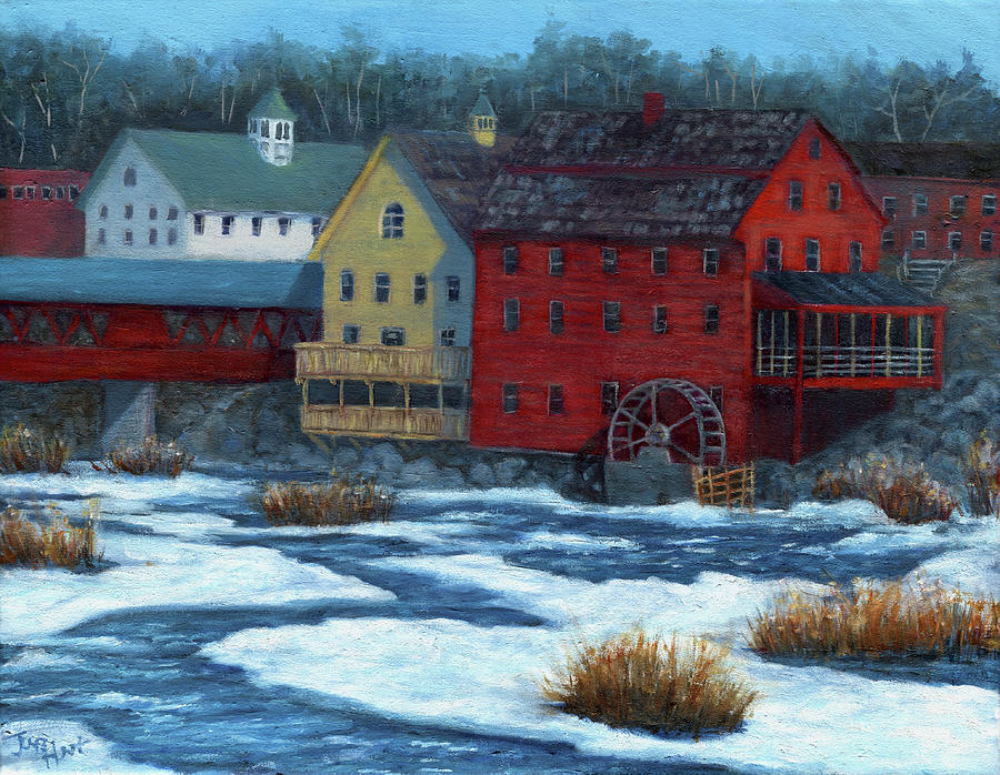 Littleton Mill Painting by June Hunt