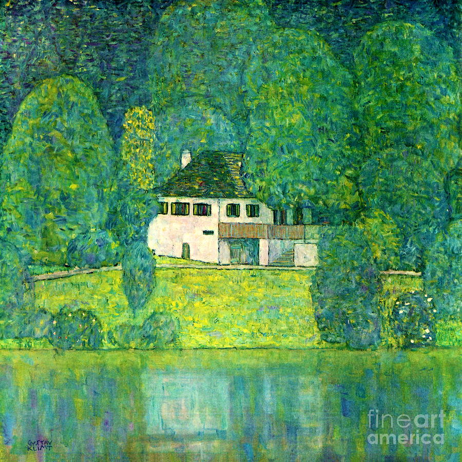 Litzlbergerkeller am Attersee Water castle Painting by Gustav Klimt
