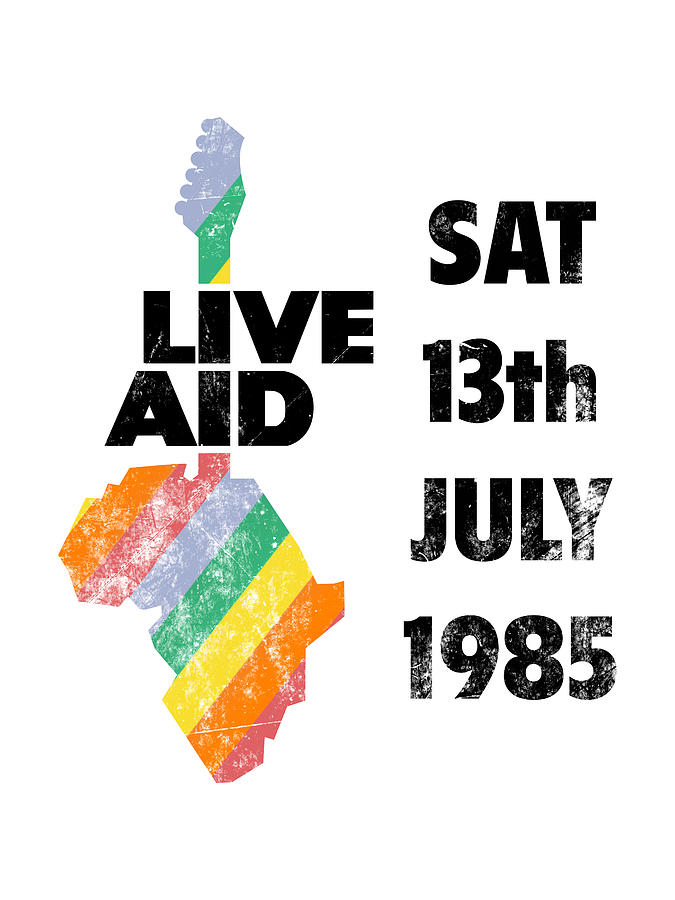 Live Aid 1985 black and colors Digital Art by Andrea Gatti